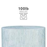 Modern Round Coffee Table with Geometric Mosaic Inlay