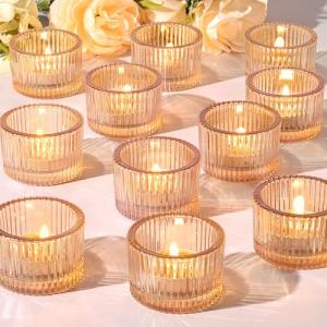 24 Pcs Gold Tealight Candle Holders for Home Decor