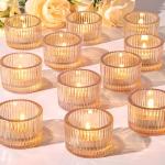 24 Pcs Gold Tealight Candle Holders for Home Decor
