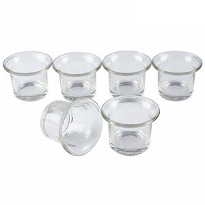 Clear Chunky Glass Tealight Candle Holders - Set of 6