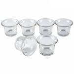 Clear Chunky Glass Tealight Candle Holders - Set of 6