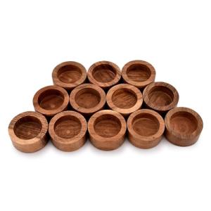 Acacia Wood Tealight Candle Holders - Set of 12