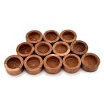 Acacia Wood Tealight Candle Holders - Set of 12