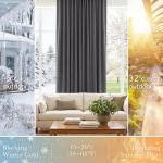 Grey Thermal Insulated Blackout Curtains - 42x84 Inches
