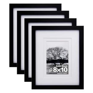 Set of 4 Black 8x10 Solid Wood Frames