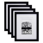 Set of 4 Black 8x10 Solid Wood Frames
