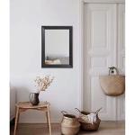 Black Rectangle Wall Mirror with Wood Frame