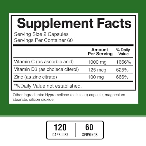 Zinc, Vitamin C & D3 Supplements for Women