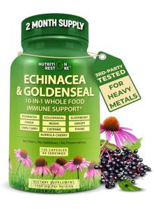 Vegan Echinacea Goldenseal Immune Support Capsules