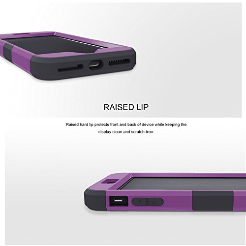iPhone 8 Plus Case, iPhone 7 Plus Case, MCUK 3 in 1 Hybrid Best Impact Defender Cover Silicone Rubber Skin Hard Combo Bumper with Scratch-Resistant Case for Apple iPhone 8 Plus (Deep Purple+Black)