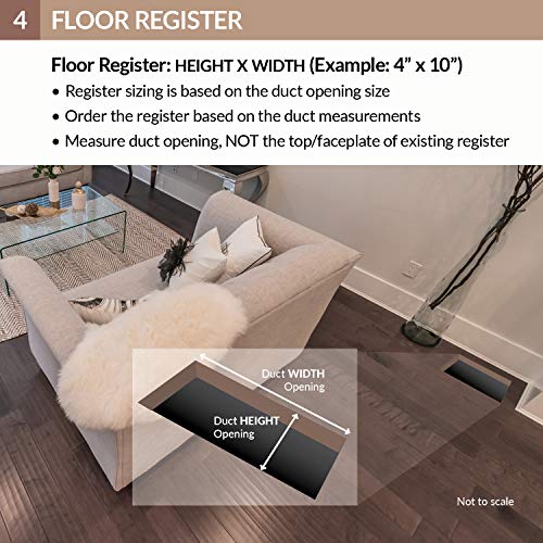 Accord ABFRBR610 Floor Register with Louvered Design, 6-Inch x 10-Inch(Duct Opening Measurements), Brown