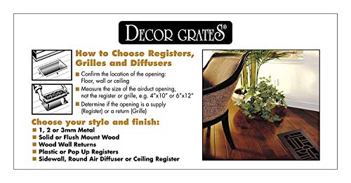Decor Grates AJH410-A Oriental Floor Register, 4x10 Inches, Antique Brass Finish