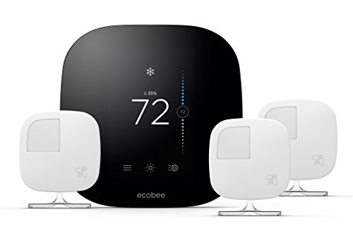 ecobee3 Smart Thermostat & 3 Room Sensors, Works with Alexa