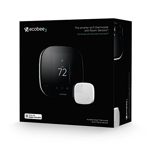 ecobee3 Smart Thermostat & 3 Room Sensors, Works with Alexa
