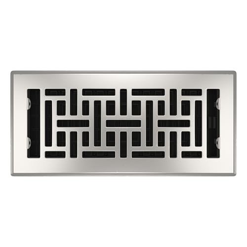 Decor Grates AJH410-NKL Floor Register, 4" x 10", Nickel