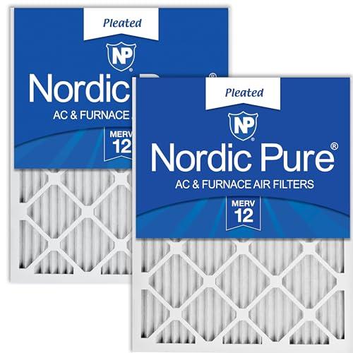 Nordic Pure 18x18x1 MERV 12 Pleated AC Furnace Air Filters 2 Pack