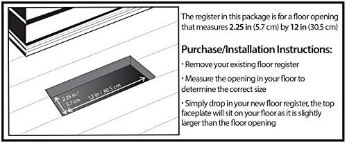 Decor Grates ST212 Classic Collection Décor Design Painted, 2x12 Inches, Floor Register