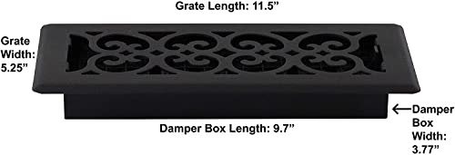 Decor Grates ST412 Classic Collection Décor Design Painted, 4x12 Inches, Floor Register
