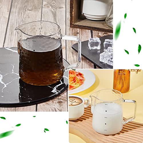 Leinuosen 2 Pack 550ml Glass Milk Pitchers