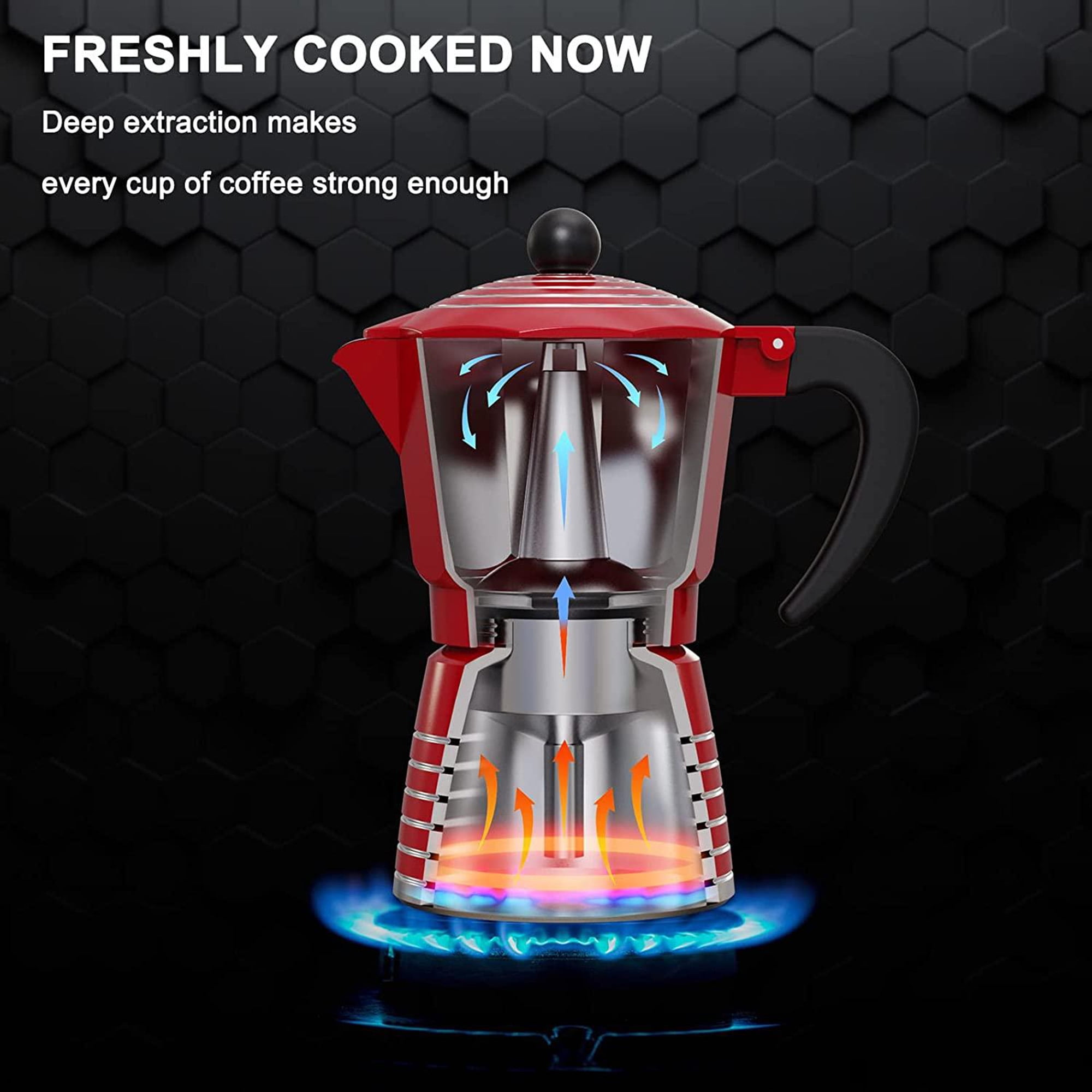 Kisrais Aluminum Espresso Stove Coffee Maker