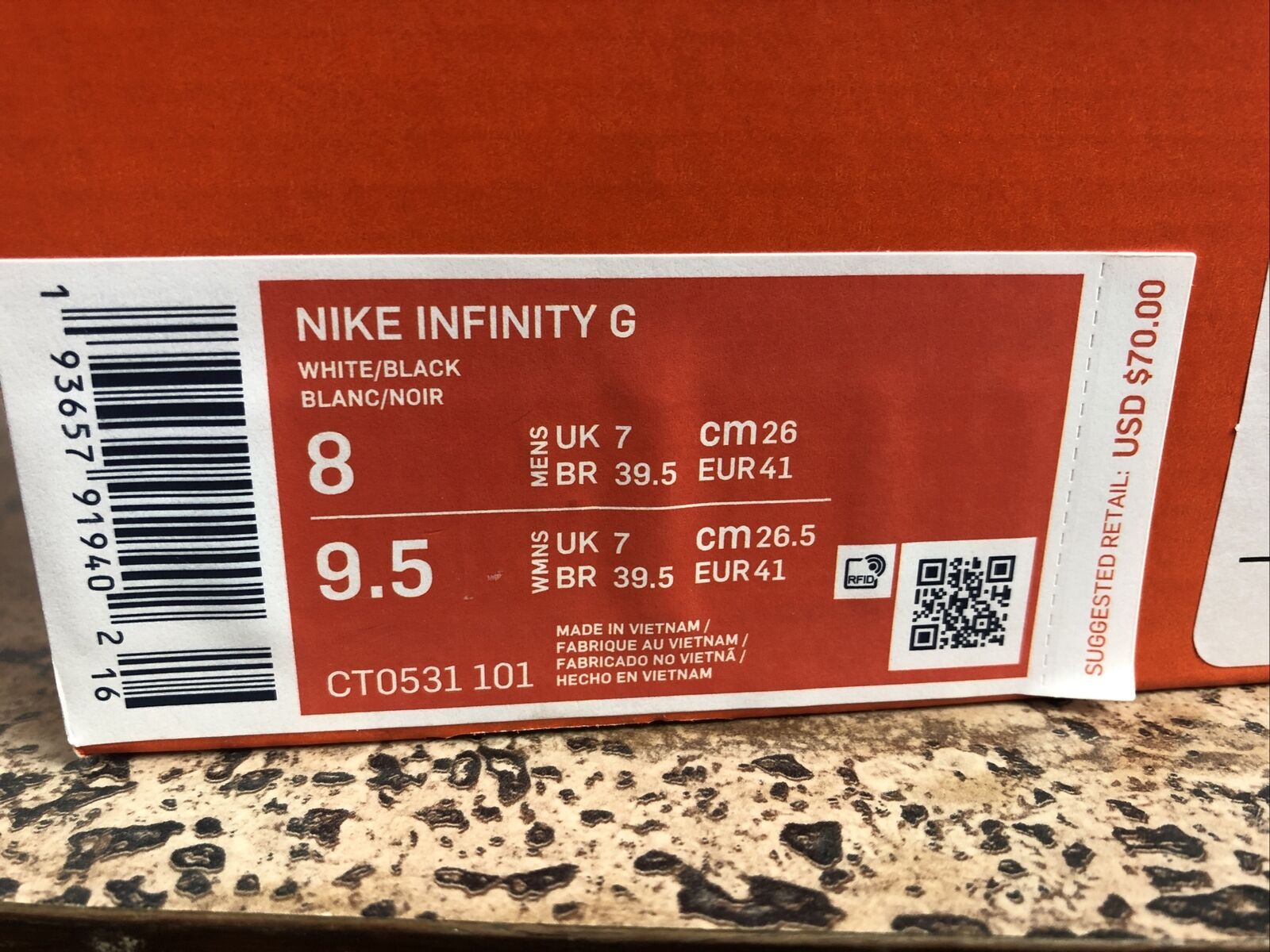 Nike Infinity G Men's Leather Golf Shoes - Size 8