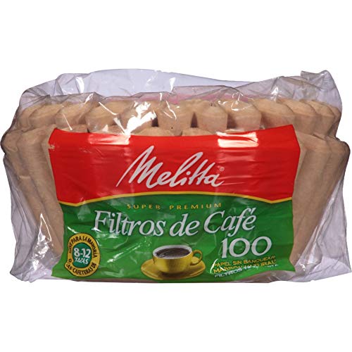 Melitta Unbleached Brown Basket Coffee Filters 100 Count