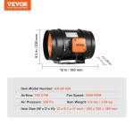 VEVOR 8-Inch Inline Duct Fan with Speed Control