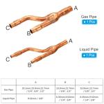 PATIKIL Copper Y Joint for Air Conditioning Systems