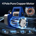 VIVOHOME 4CFM Single Stage Rotary Vane Vacuum Pump