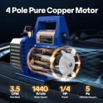 VIVOHOME 1/4 HP 3.5 CFM Rotary Vane Vacuum Pump