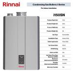 Rinnai i150SN Gas Boiler - Space-Saving Home Heater