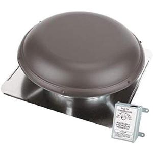 Power Attic Ventilator, Roof-Mounted, Brown