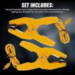K-Type Thermocouple Clamp Sensor for HVAC, 2 pcs