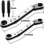 HVAC Ratchet Wrench Set with Hexagon Bit Adapters