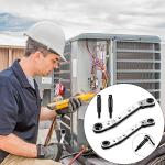 HVAC Ratchet Wrench Set with Hexagon Bit Adapters