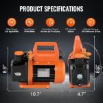 VOGTEN 4.5 CFM Vacuum Pump and Gauge Set