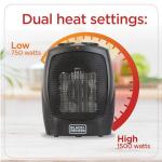 BLACK+DECKER Personal Ceramic Desk Heater, Adjustable Thermostat