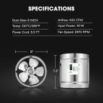 VIVOSUN 8 Inch Inline Duct Fan 420 CFM