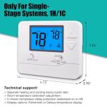 Suuwer Non-Programmable Thermostat with Blue Backlight