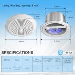 Zeikiwe 7 Inch Quiet Bathroom Exhaust Fan