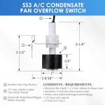 Gulfmew 2 Pack SS3 Condensate Float Switches