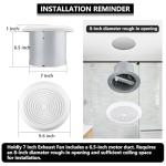 7 Inch Bathroom Exhaust Fan, 50 CFM, Quiet