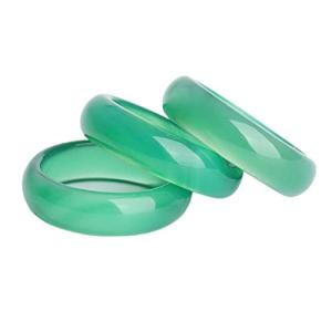 3-Piece Natural Green Jade Agate Ring Set