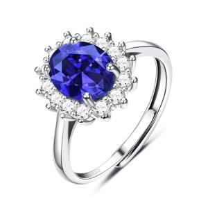 Sterling Silver Sapphire and Emerald Adjustable Rings