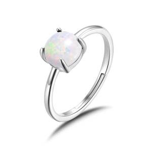 Synthetic White Opal Adjustable Ring by Philip Jones
