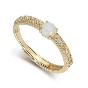 Gold Opal Stackable Rings for Women