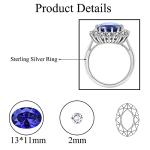 Sterling Silver Sapphire and Emerald Adjustable Rings