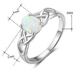 Sterling Silver Fire Opal Celtic Knot Ring