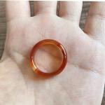 Red Carnelian Healing Crystal Ring for Women