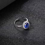 Sterling Silver Sapphire and Emerald Adjustable Rings